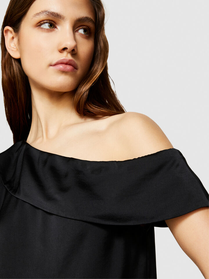 Single-shoulder top - women's tops - Black | Sisley image number 5